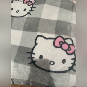 Hello Kitty Checkered Pink and Gray Throw